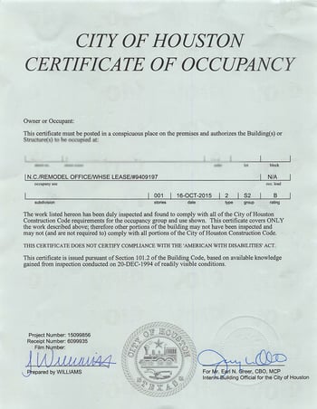 Certificate of Occupancy S-2 Certificate of Occupancy S-2